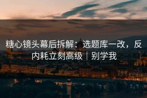 糖心镜头幕后拆解：选题库一改，反内耗立刻高级｜别学我