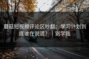蘑菇短视频评论区吵翻：学习计划到底谁在说谎？｜别学我