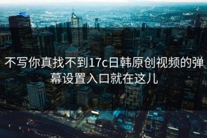 不写你真找不到17c日韩原创视频的弹幕设置入口就在这儿