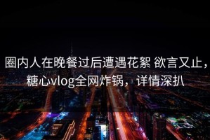 圈内人在晚餐过后遭遇花絮 欲言又止，糖心vlog全网炸锅，详情深扒