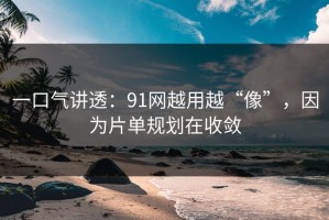 一口气讲透：91网越用越“像”，因为片单规划在收敛